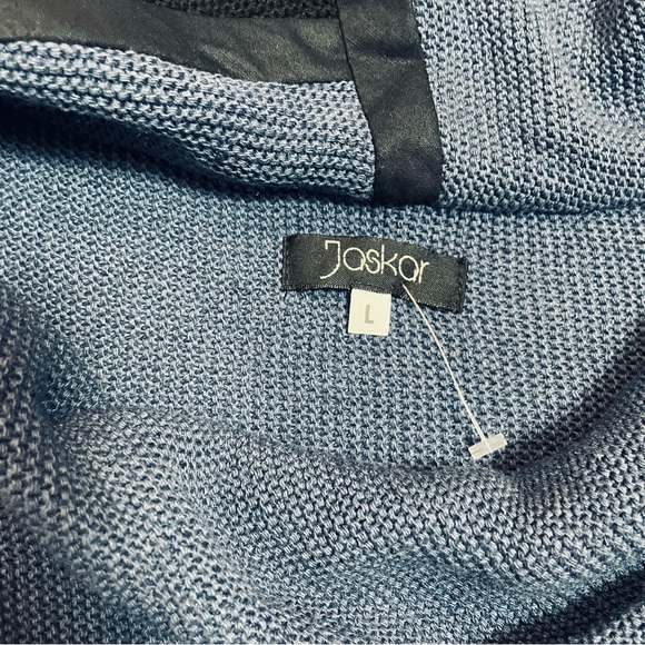 New Jaskar Sweater Blue Black Cotton Blend European Sweater Size L - Picture 7 of 14